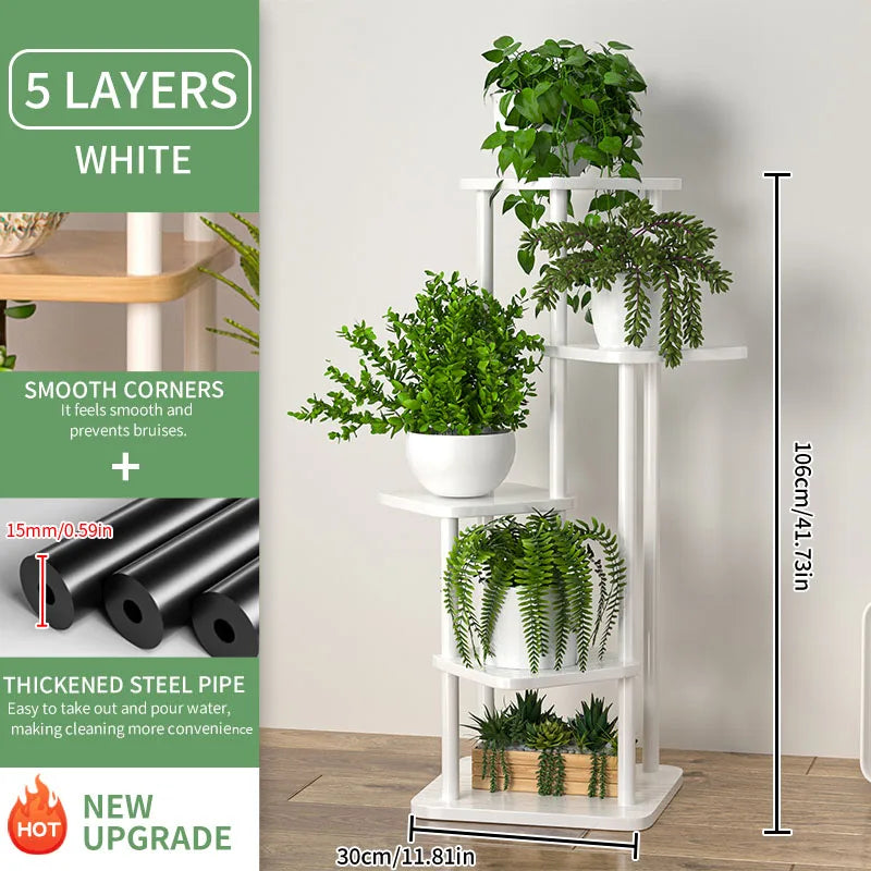 Support pour plantes, étagère de rangement en bois à 4, 5 ou 6 niveaux, présentoir pour pots de fleurs, présentoir d'intérieur pour plusieurs pots de fleurs