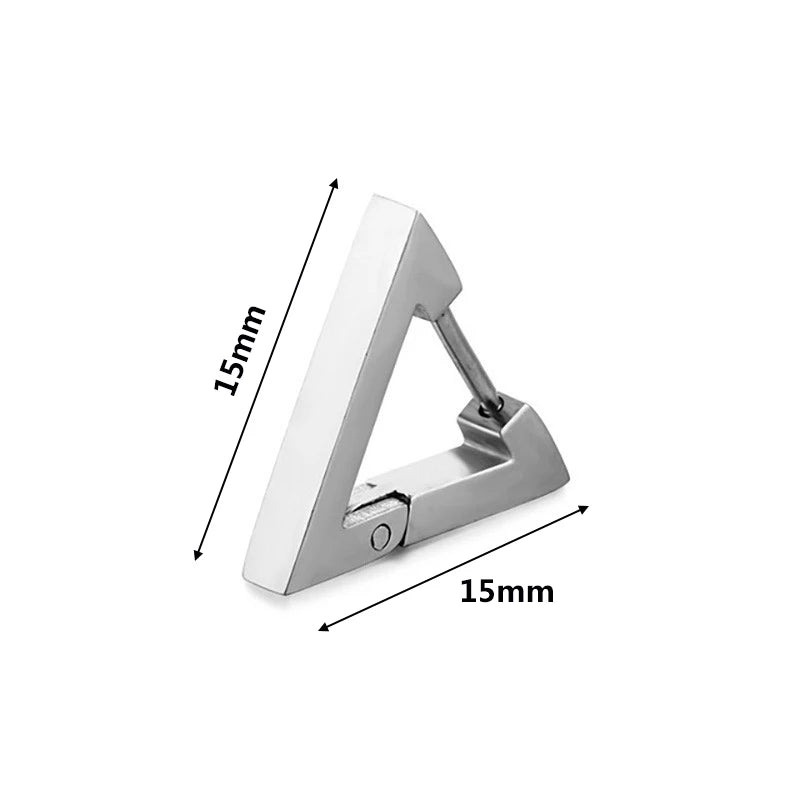 1 paire de boucles d'oreilles triangulaires punk . Acier inox