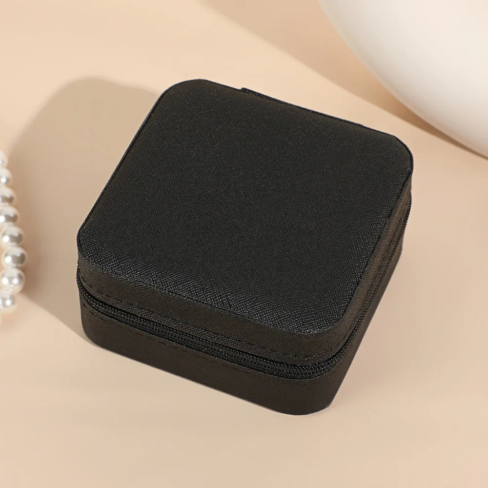 Wunionup Portable Mini Jewelry Travel Case PU Leather Organizer Box Jewelry Storage Holder for Girls Womens Earring, Necklace