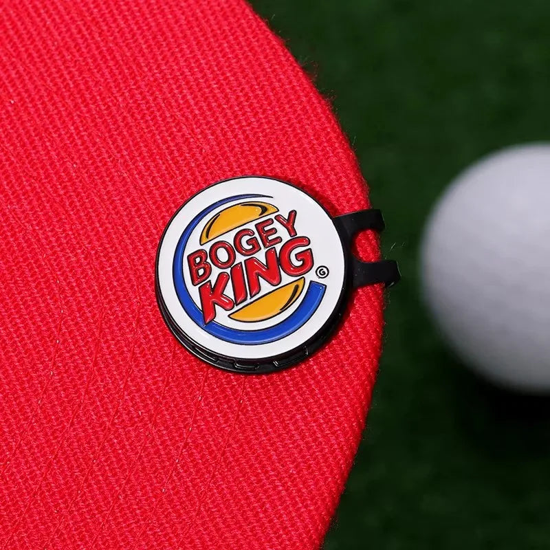 Bogey Ball King Pinces à chapeau de golf créatives, marqueur de balle de golf magnétique, pince à casquette, bijoux décoratifs tendance, cadeau pour les amateurs de golf