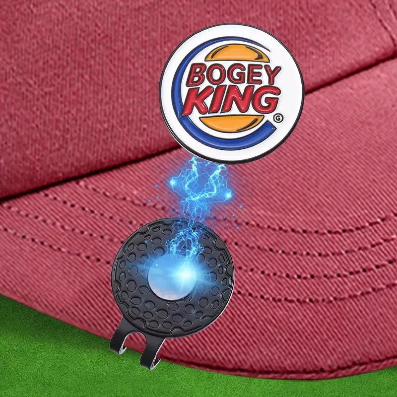 Bogey Ball King Pinces à chapeau de golf créatives, marqueur de balle de golf magnétique, pince à casquette, bijoux décoratifs tendance, cadeau pour les amateurs de golf