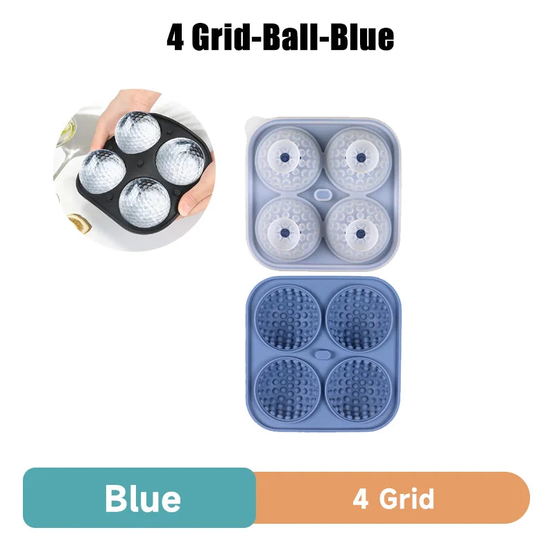 Moule à glaçons rond en silicone pour golf, spécial whisky, 4 grilles de golf, ustensiles de cuisine