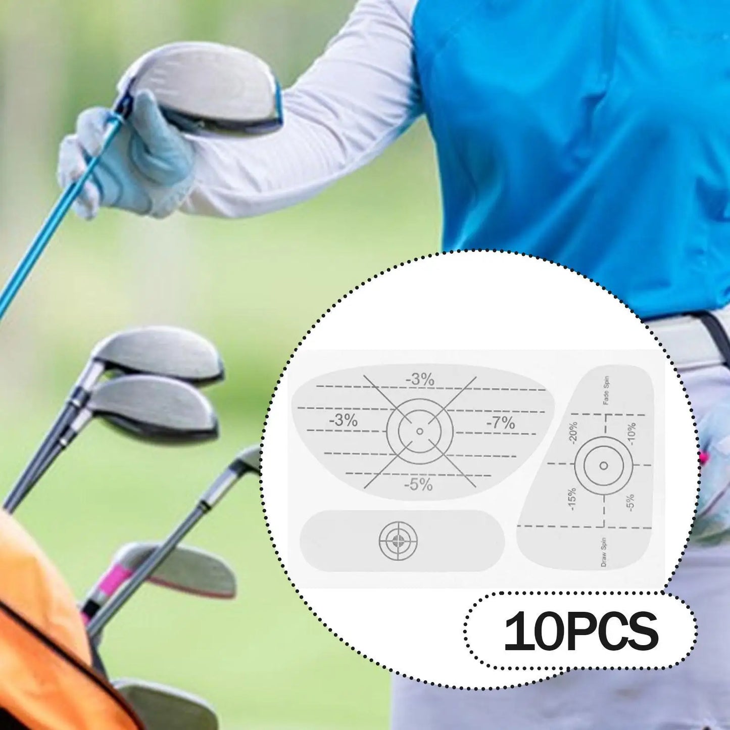 Lot de 10 étiquettes de marqueur de golf auto-adhésives