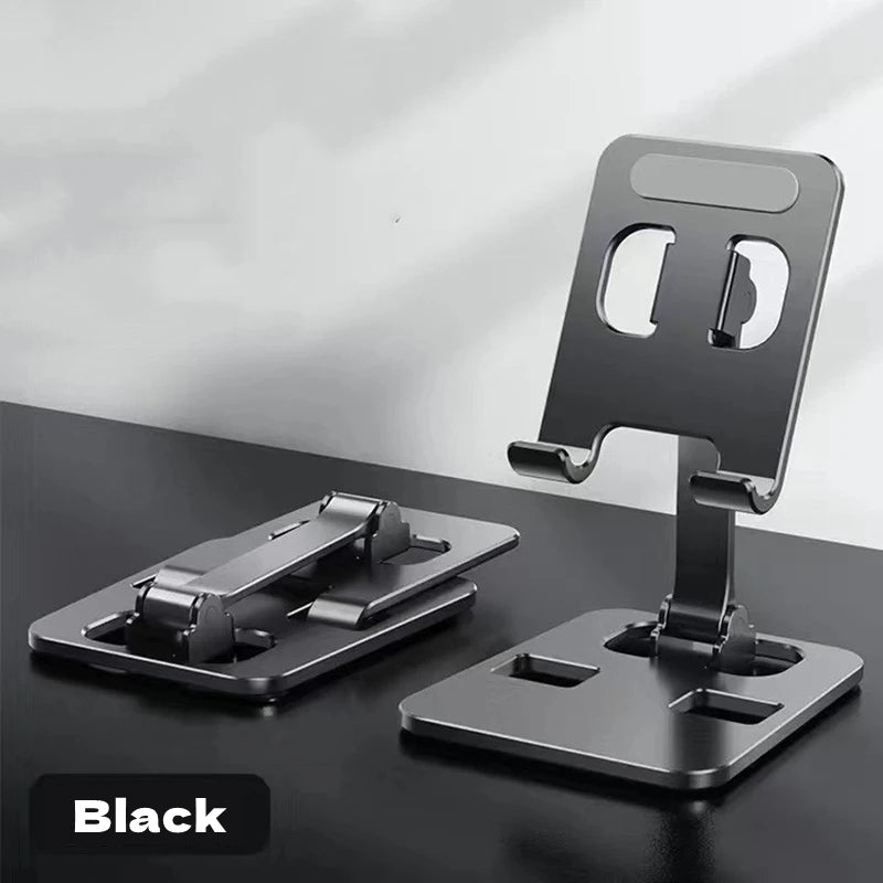 All Metal Aluminum 360 Rotation Mobile Phone Holder Universal Bracket Folding Double Shaft Design Stable Anti Fall