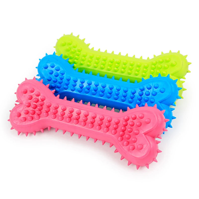 Jouet à mâcher en caoutchouc souple pour animaux de compagnie, résistant aux morsures, en forme d'os, pour broyer les dents, pour petits chiens, fournitures de dressage pour animaux de compagnie