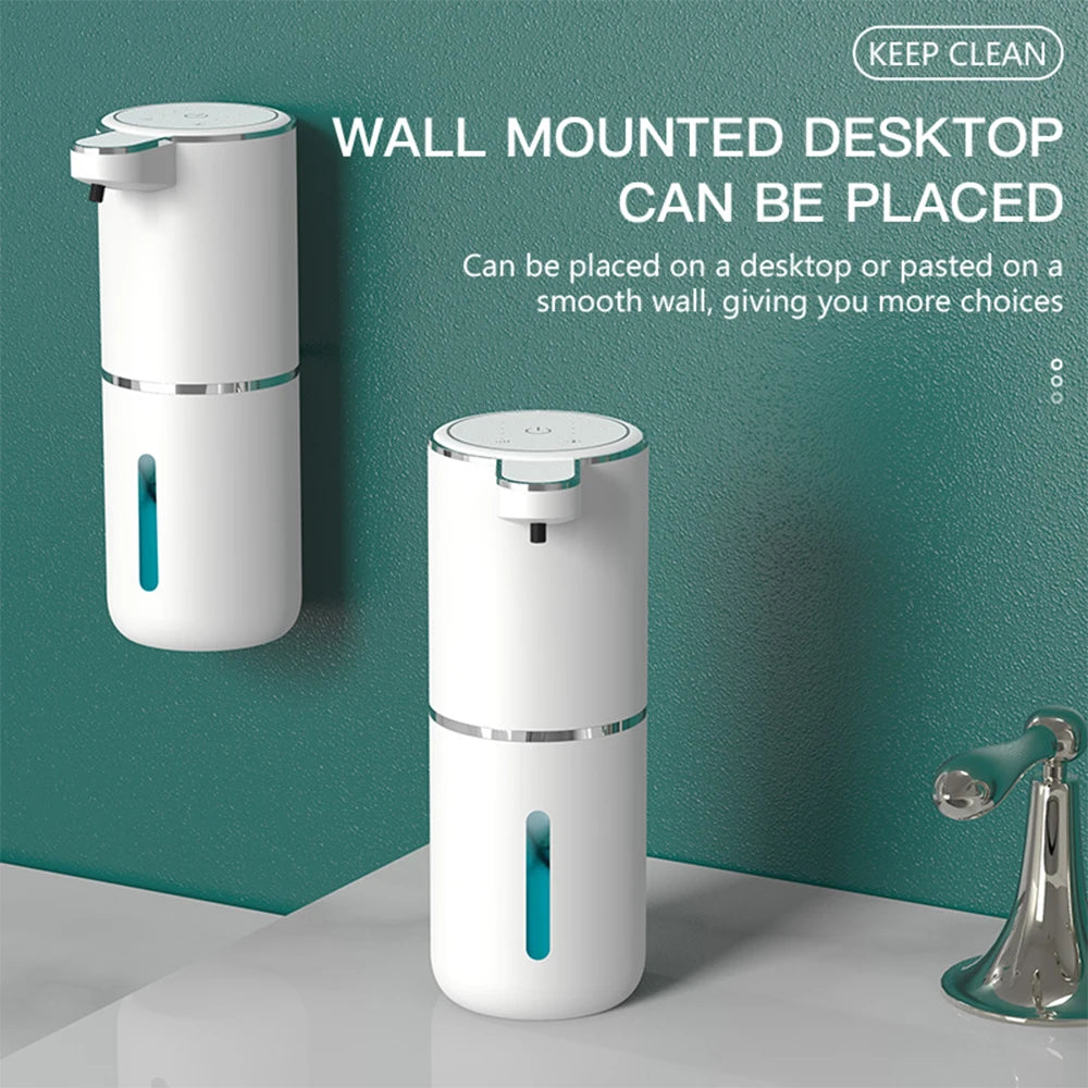 Automatic Touchless Foaming Soap Dispenser 380ml 4 Level Adjustable USB Rechargeable Electric Wall Mounted for Bathroom Kitchen