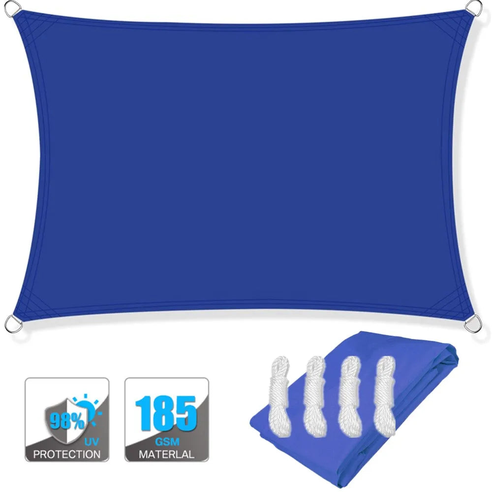 Voile d'ombrage rectangulaire imperméable et anti-UV pour jardin, terrasse, arrière-cour, terrasse, écran de confidentialité