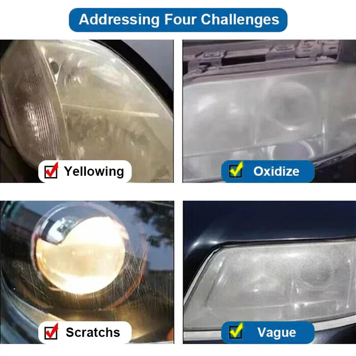 Car Quick Headlight Restoration Polishing Kits Headlamp Remover Repair Cleaning Remove Oxidation Headlight Polish Liquid LHB-16