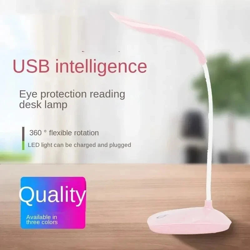 Lampe LED de lecture à chargement USB pour dortoir, protection des yeux, perles, variateur tactile à trois vitesses