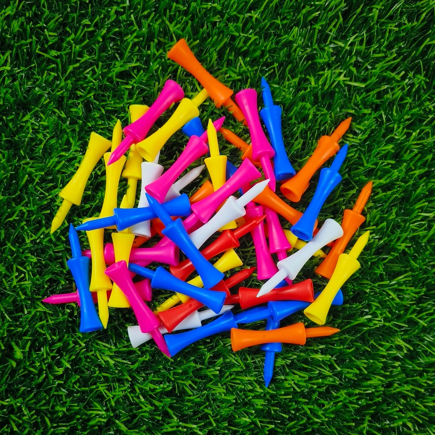 Plastic Golf Tee Pack 50 Pcs Step Down 59mm Golf Tees Colorful For Driver Irons Hybrids Longer Distance Drop Ship