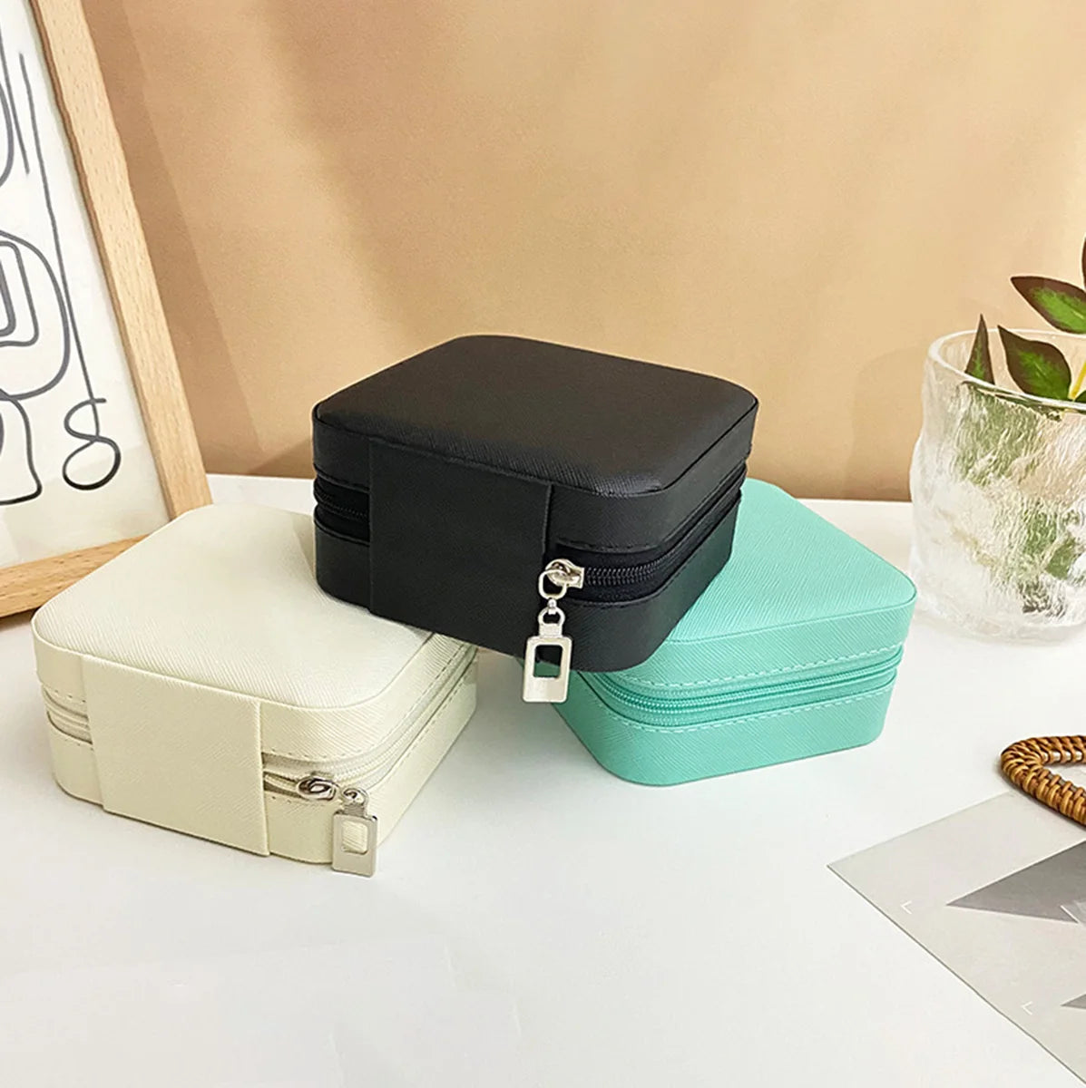 Mini boîte de rangement de voyage pour bijoux