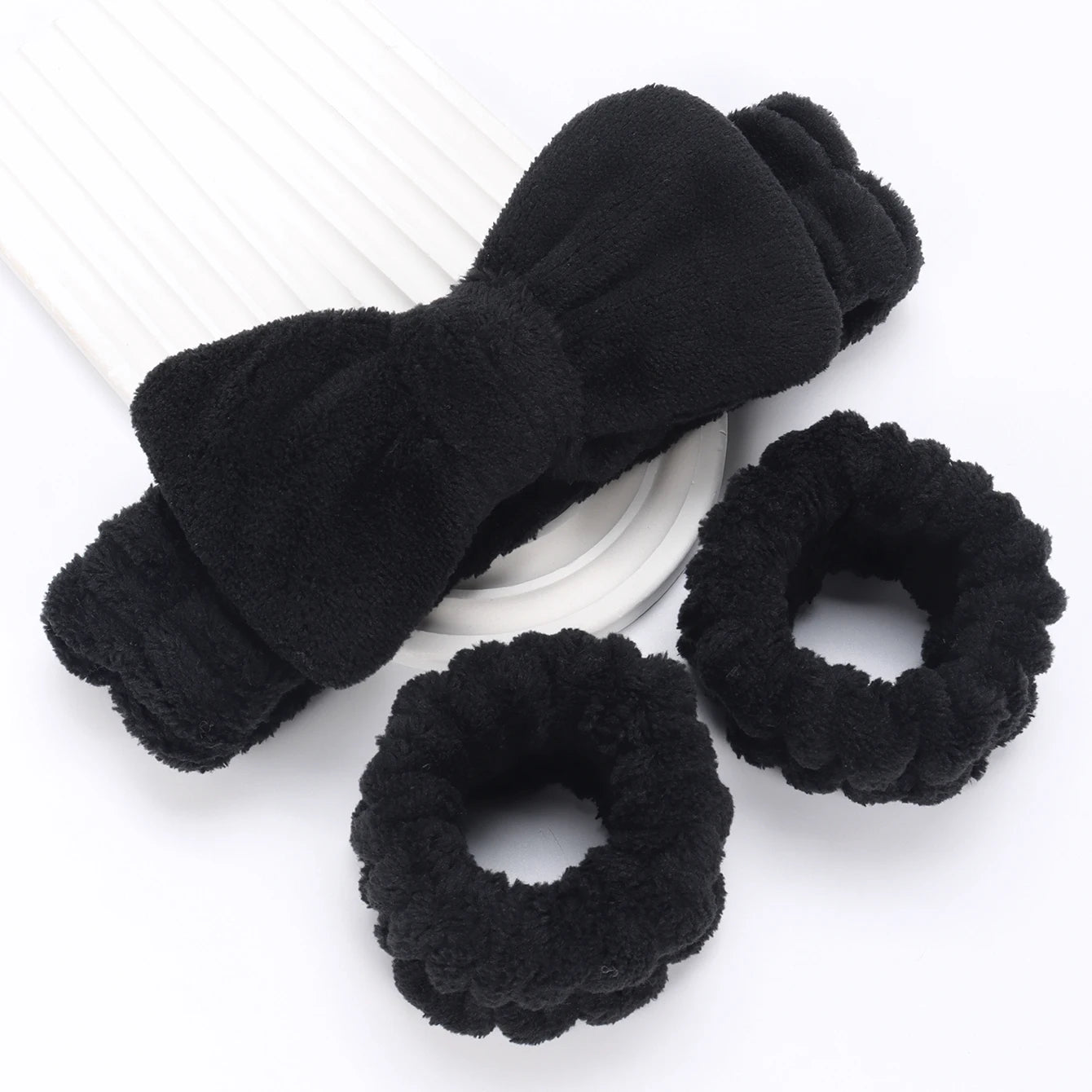 3 件套 Spa Headband Wristband for Washing Face Microfiber Makeup Towel Hair Bands Washband Scrunchies Absorbent Wrist Sweatband