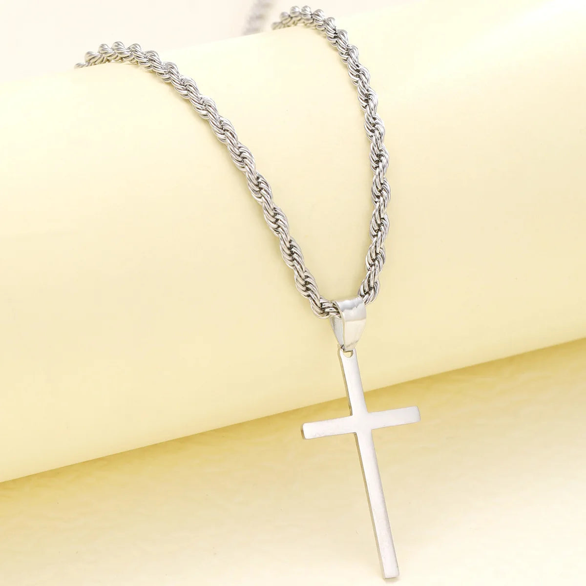 New Stainless Steel Cross Pendant Necklace for Men Women Minimalist Gold Color Jewelry Male Female Necklaces Chokers Gifts
