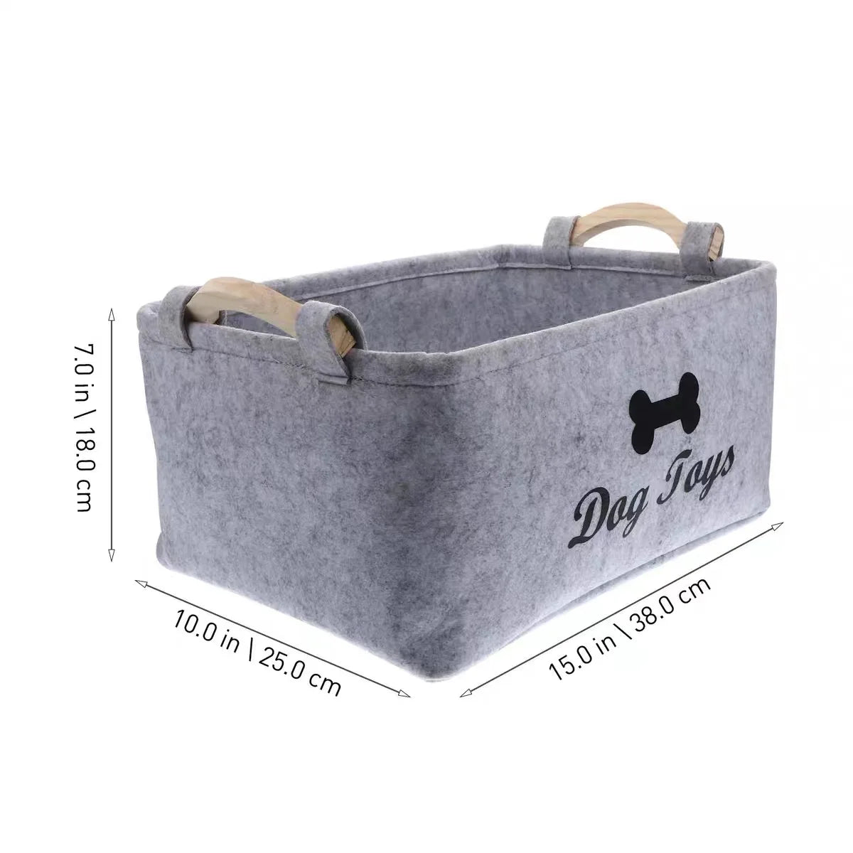 Une boîte de rangement pour jouets pour chats et chiens avec différents styles et types, en feutre et ne se décolore pas.