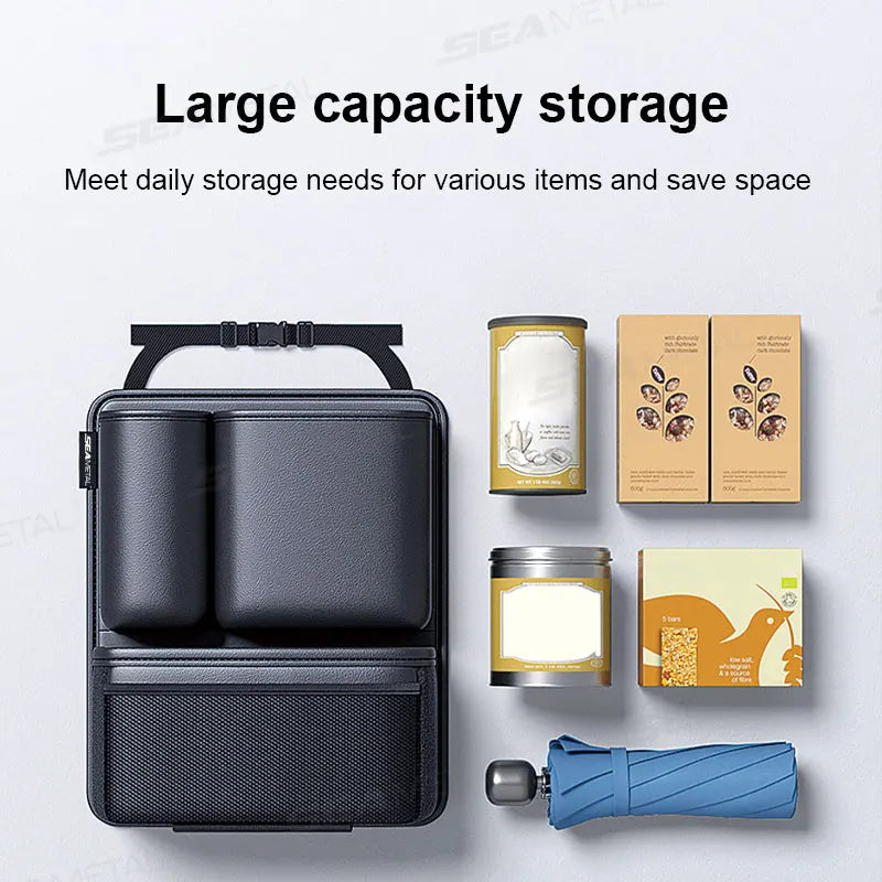SEAMETAL Car Trunk Organizer Hanging Backseat Storage Bag Hook and Loop Fastener Leatherette Storage Pocket for SUV/MPV/Truck