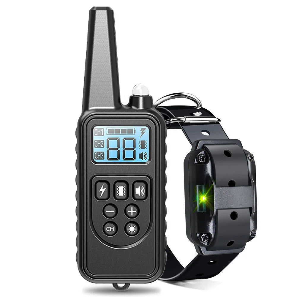 Collier de dressage électrique pour chien, rechargeable, anti-aboiements, anti-choc, anti-vibrations, étanche, avec clicker