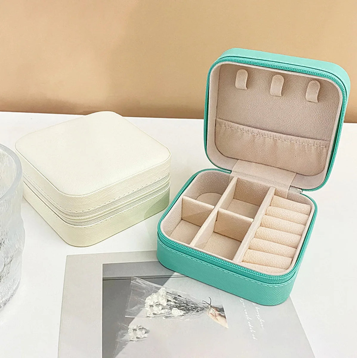 Mini boîte de rangement de voyage pour bijoux