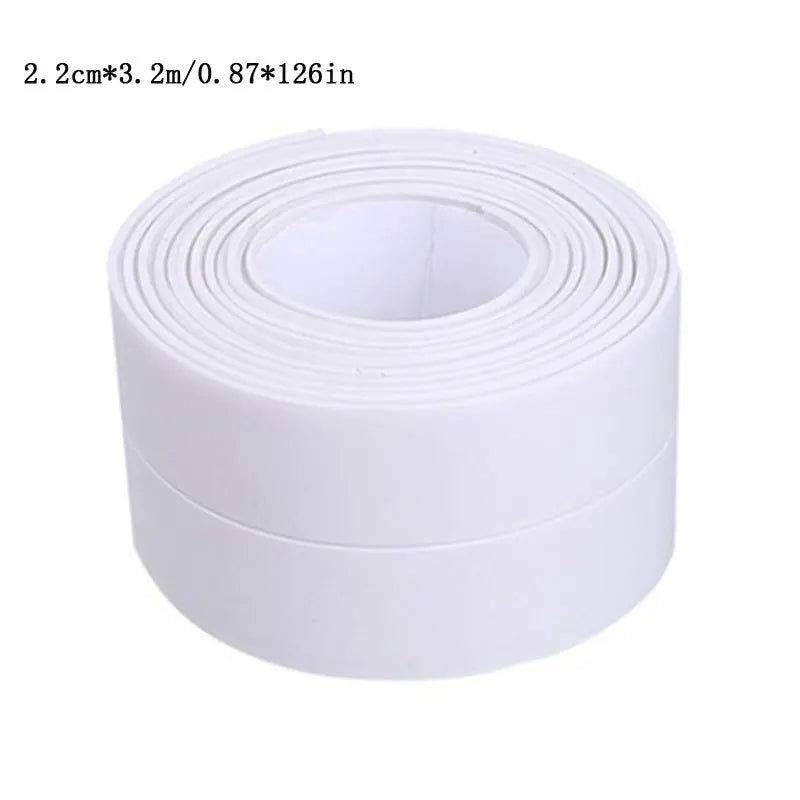 Ruban d'étanchéité en PVC pour salle de bain, toilettes, ruban adhésif étanche et anti-moisissure pour évier de cuisine, coin mural