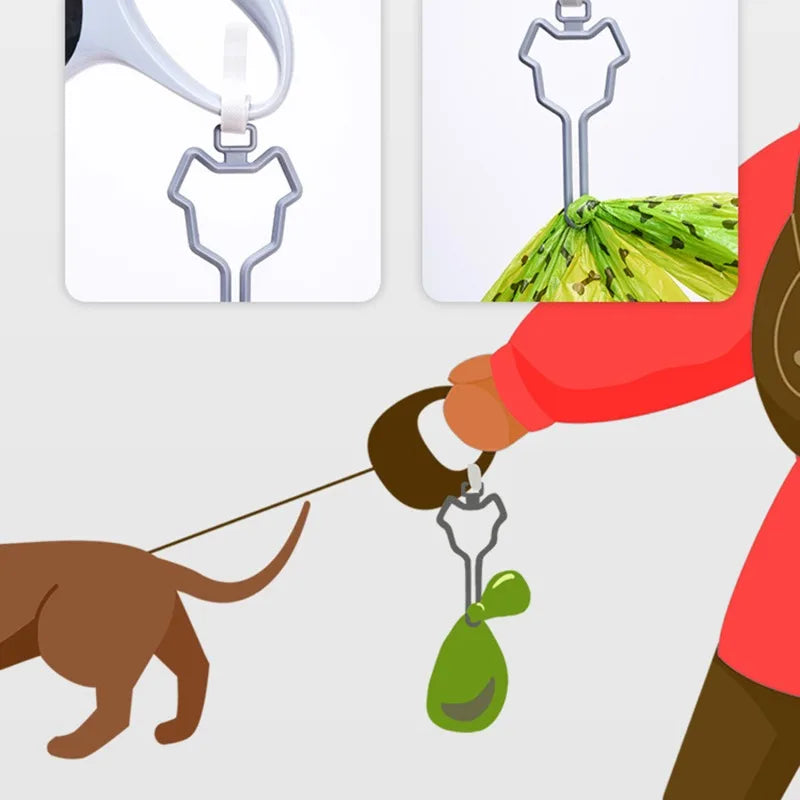 Porte-sac à crottes pour chien, clip de transport pour déchets d'animaux, distributeur de laisse pour chien mains libres, promenade en plein air, sacs à crottes pour chiots, clip facile à transporter