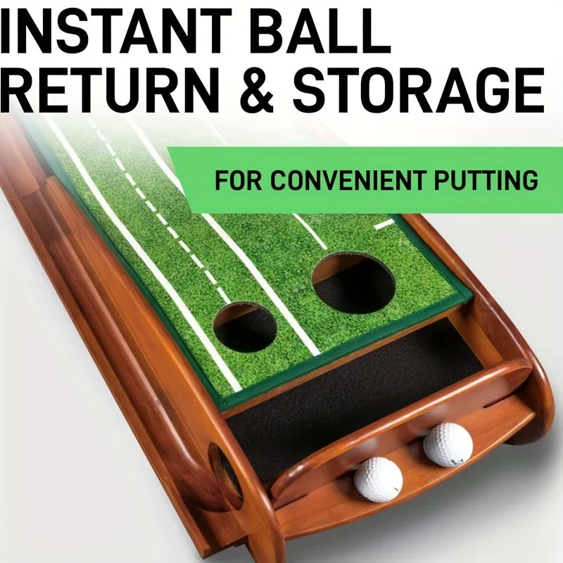 Tapis de putting d'entraînement - Green de putting de golf intérieur avec entraînement sur 1/2 trou pour mini-jeux et entraînement à la maison ou au bureau