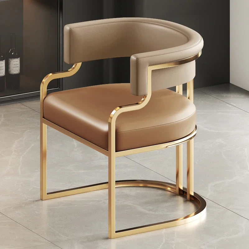 Designer Dining Chairs Beige Gold Legs Waiting Fashion Sofa Chairs Luxury Adults Floor Protector Sillas Indoor Supplies