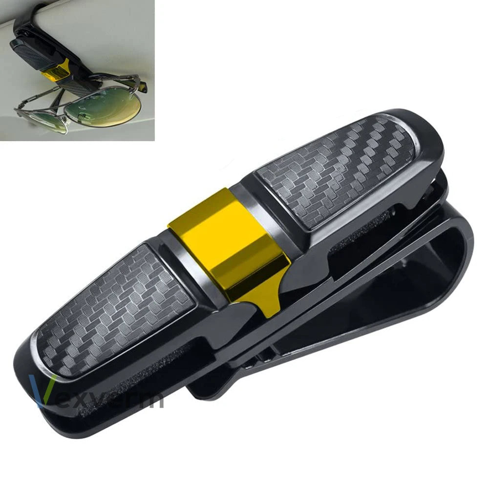 1pcs Car Glasses Holder Portable Eyeglasses Sunglasses Case Ticket Card Clamp Car Sun Visor Clip ABS Auto Accessories