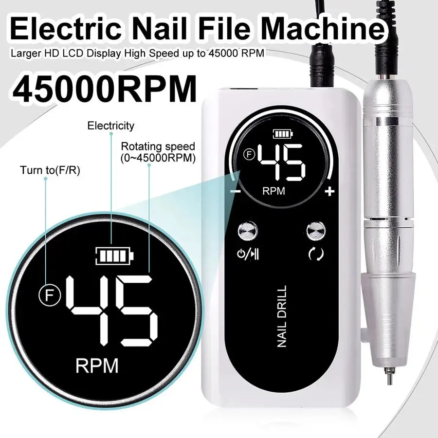 Ponceuse à ongles électrique portable professionnelle