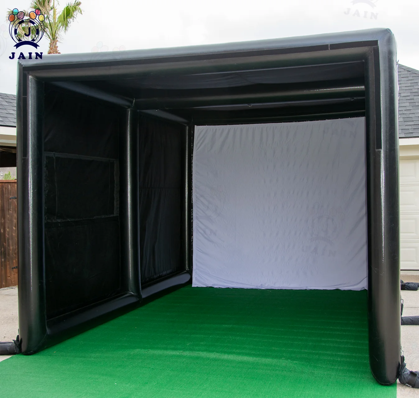 Cage d'entraînement de golf portable, simulateur de golf gonflable, tente de tir avec projecteur et pompe, pour sports de plein air