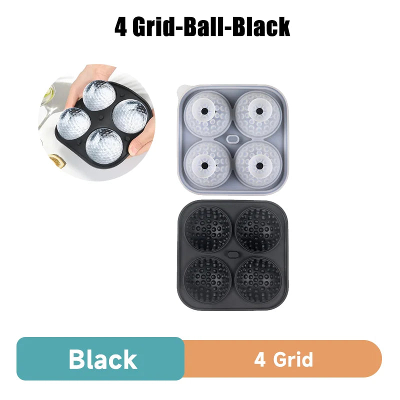 Moule à glaçons rond en silicone pour golf, spécial whisky, 4 grilles de golf, ustensiles de cuisine
