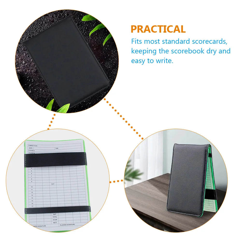 Carnet de score de golf professionnel portable avec couverture en PU élégante.