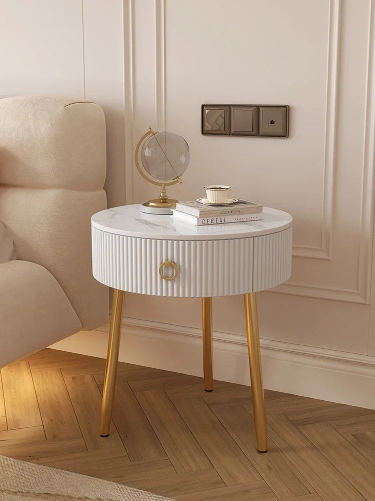 Metal Kawaii Night Table Storage Minimalist Japandi Nordic Trendy Bedside Table Modern Slate Meuble De Rangement Home Furniture