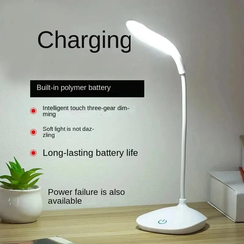 Lampe LED de lecture à chargement USB pour dortoir, protection des yeux, perles, variateur tactile à trois vitesses