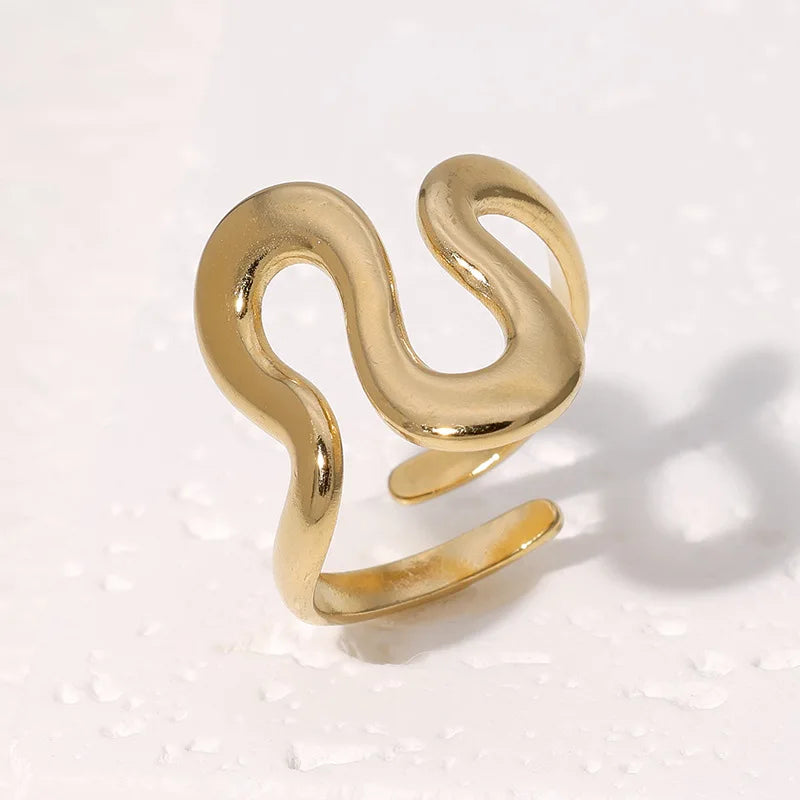 Bague ouverte tendance en acier inoxydable