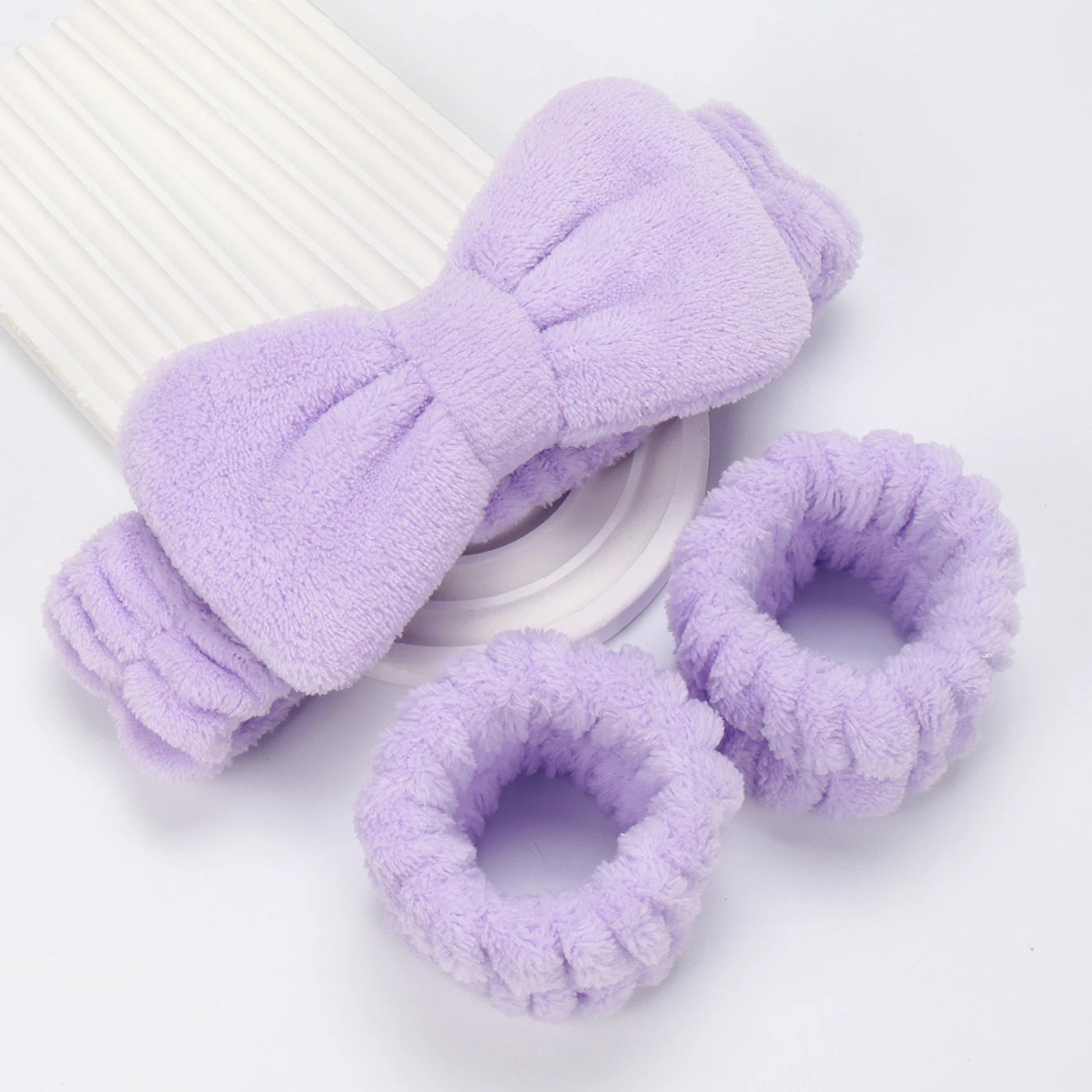 3 件套 Spa Headband Wristband for Washing Face Microfiber Makeup Towel Hair Bands Washband Scrunchies Absorbent Wrist Sweatband