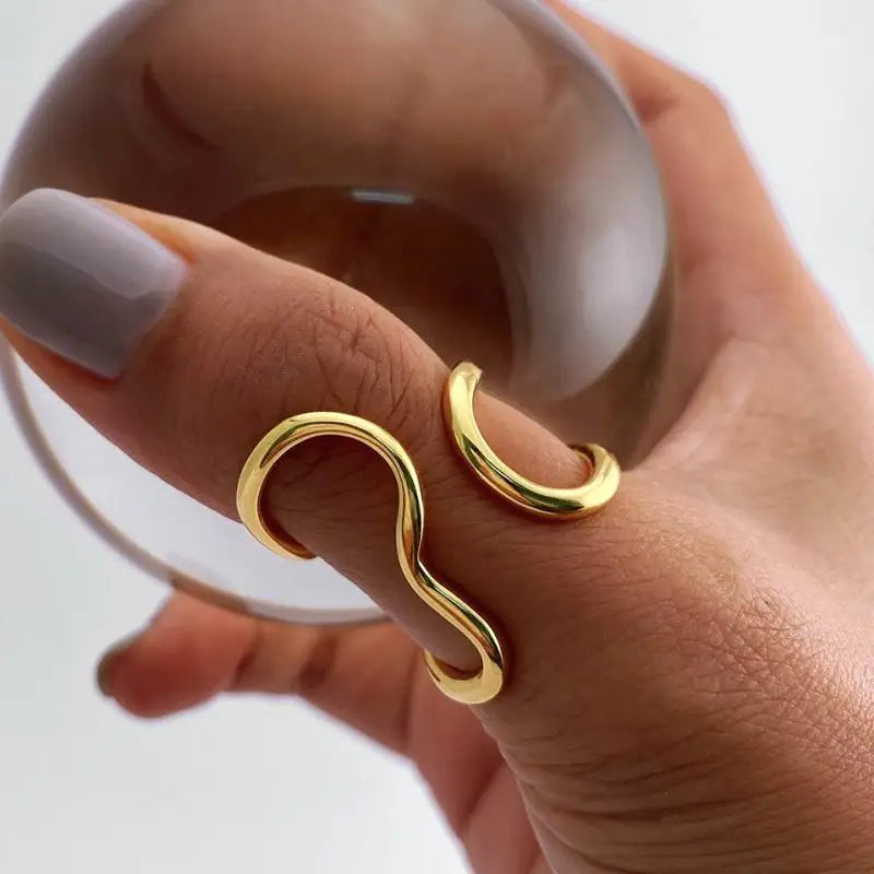 Bague ouverte tendance en acier inoxydable