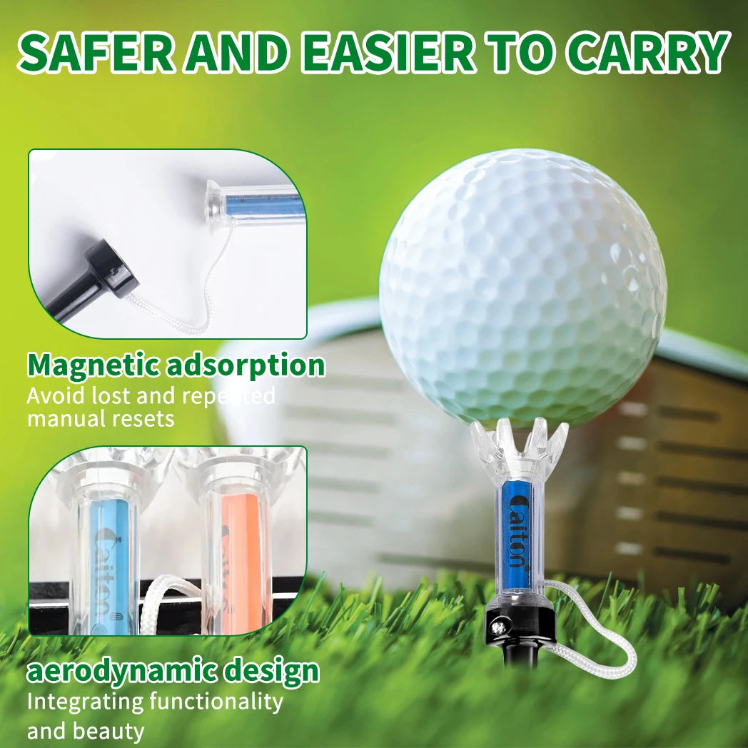 Ensemble de tees de golf magnétiques en plastique Caiton, améliorez votre jeu avec Caiton, rebond à 360 degrés, deux tailles, 5 pièces