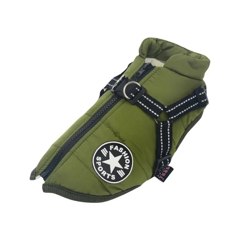 Veste pour chien avec harnais, vêtements d'hiver chauds pour chien, manteau imperméable pour petit chien, chihuahua, bouledogue français