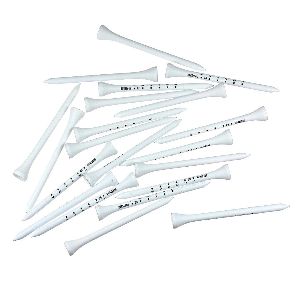 Lot de 50 tees de golf en bois durables qui stabilisent la balle sur le parcours pour maintenir un niveau de départ parfait et améliorer la précision. Golf TE012