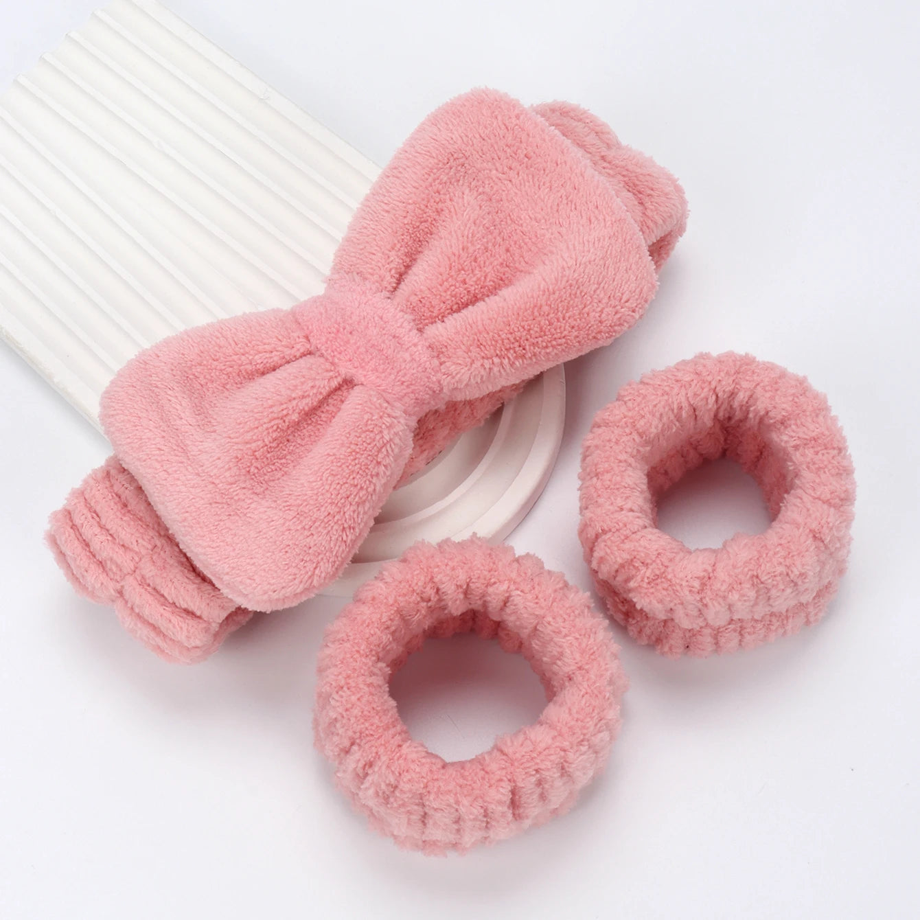 3 件套 Spa Headband Wristband for Washing Face Microfiber Makeup Towel Hair Bands Washband Scrunchies Absorbent Wrist Sweatband