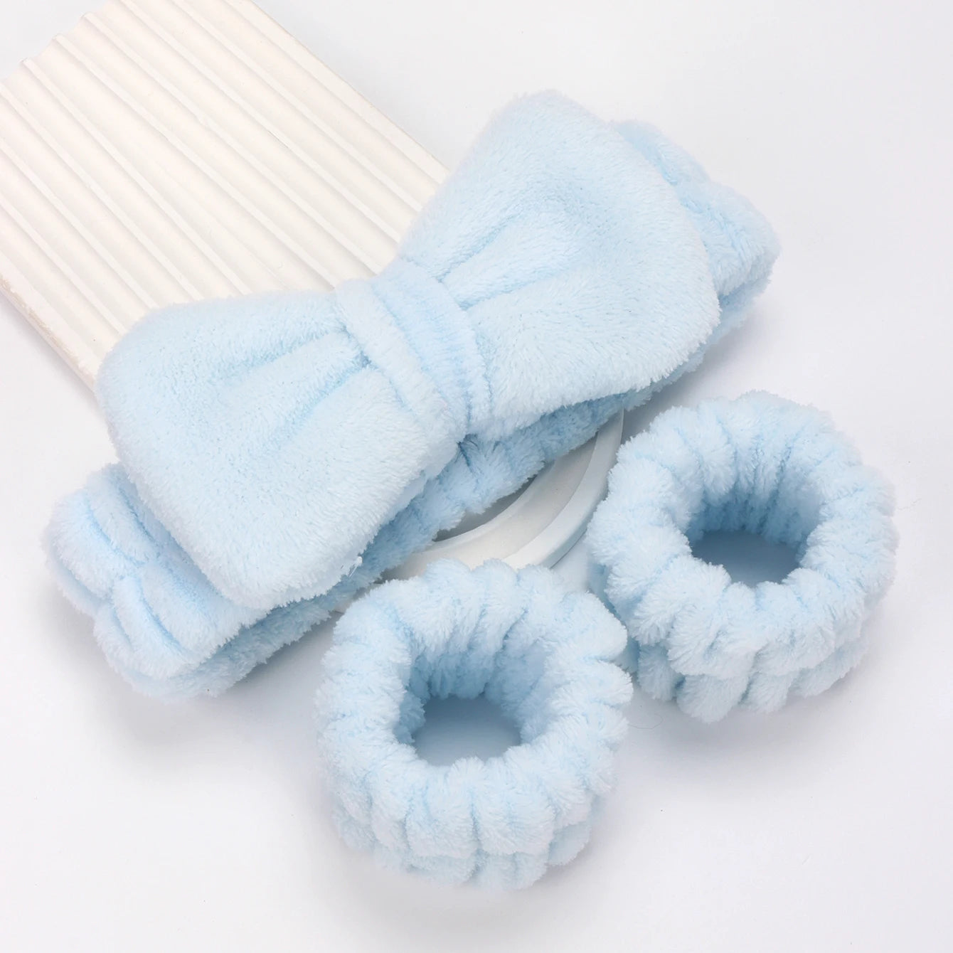 3 件套 Spa Headband Wristband for Washing Face Microfiber Makeup Towel Hair Bands Washband Scrunchies Absorbent Wrist Sweatband