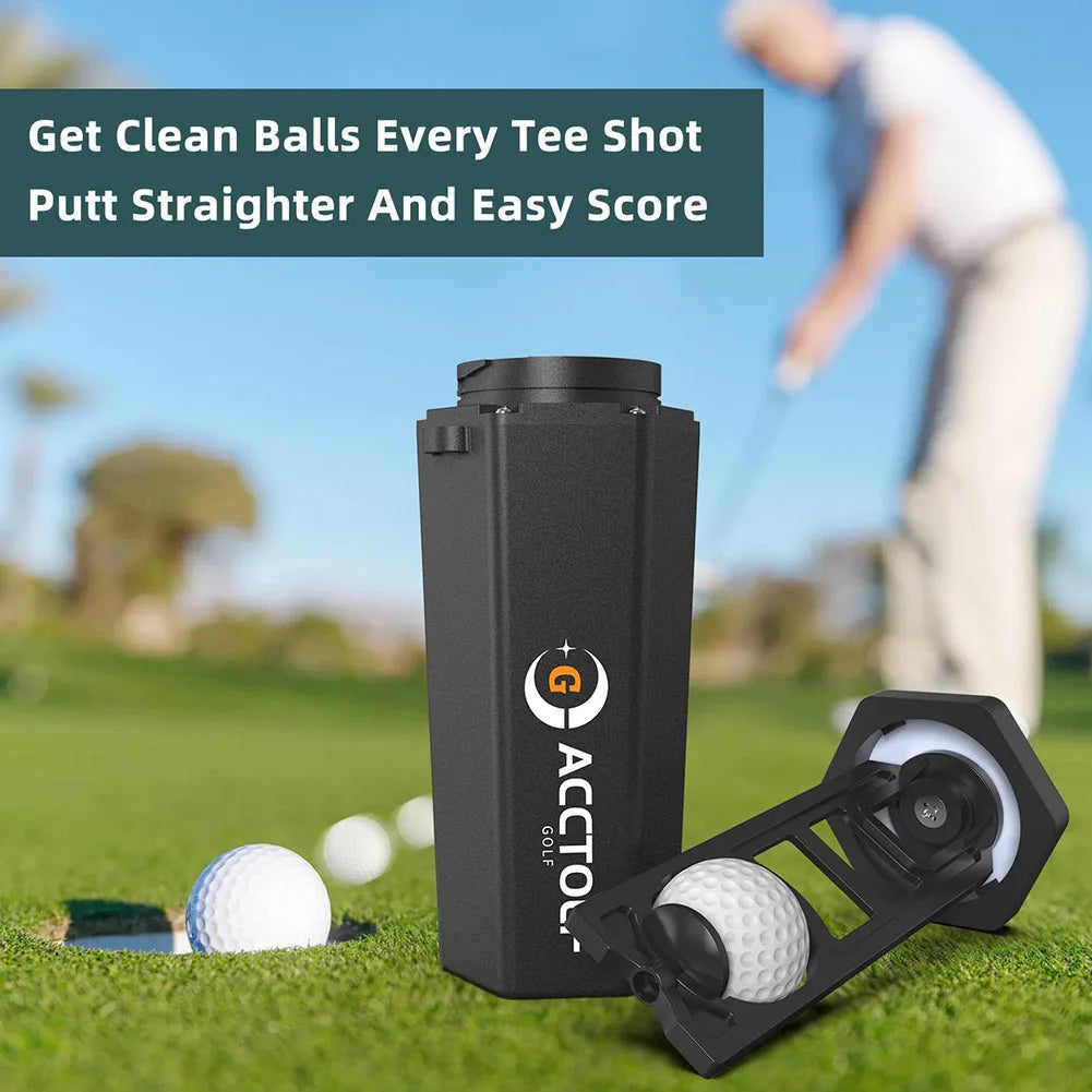 Machine de nettoyage de balles de golf avec serviette, porte-gobelet réutilisable, sac de golf portable, accessoires de nettoyage pour chariot, cadeau