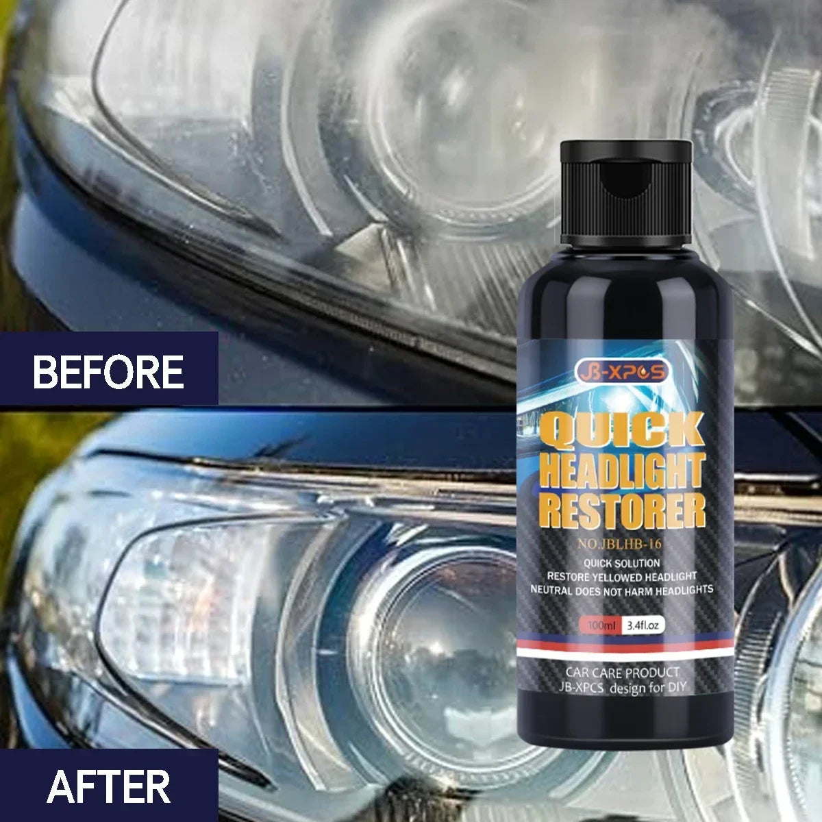 Car Quick Headlight Restoration Polishing Kits Headlamp Remover Repair Cleaning Remove Oxidation Headlight Polish Liquid LHB-16
