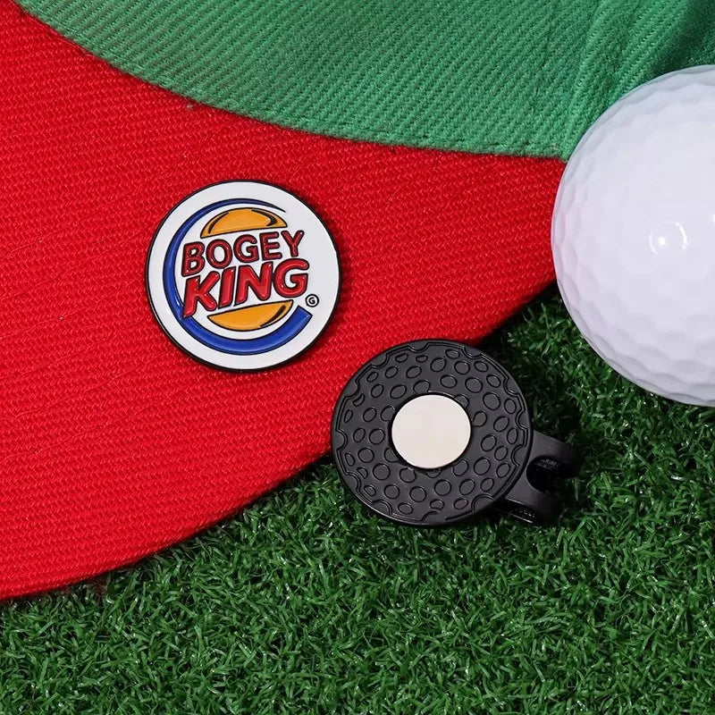 Bogey Ball King Pinces à chapeau de golf créatives, marqueur de balle de golf magnétique, pince à casquette, bijoux décoratifs tendance, cadeau pour les amateurs de golf