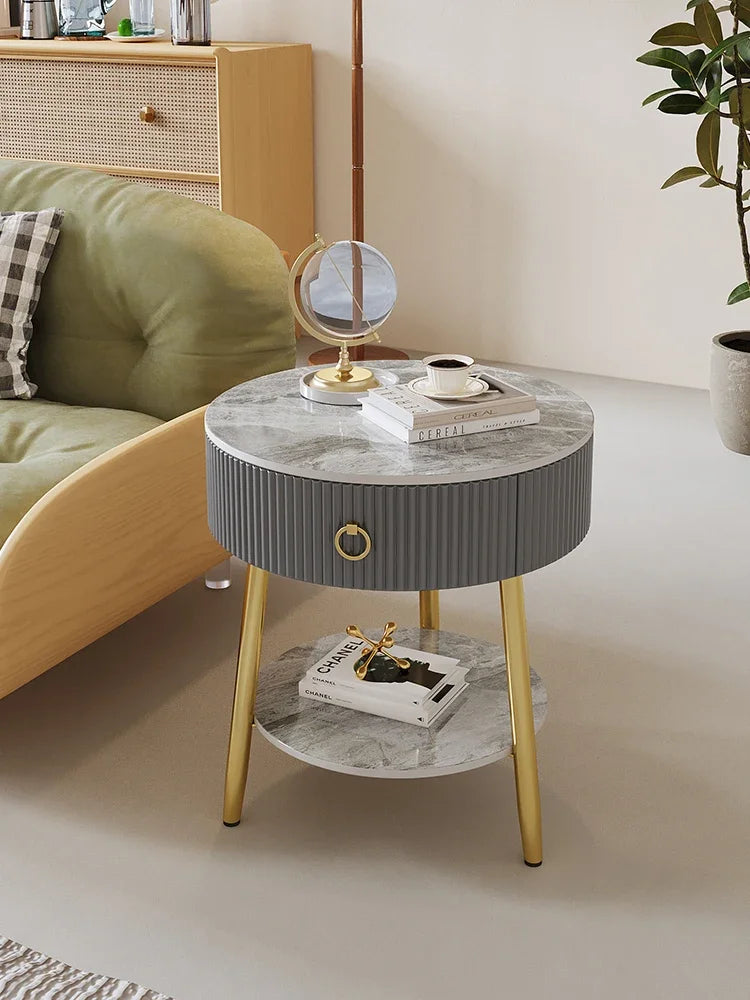 Metal Kawaii Night Table Storage Minimalist Japandi Nordic Trendy Bedside Table Modern Slate Meuble De Rangement Home Furniture