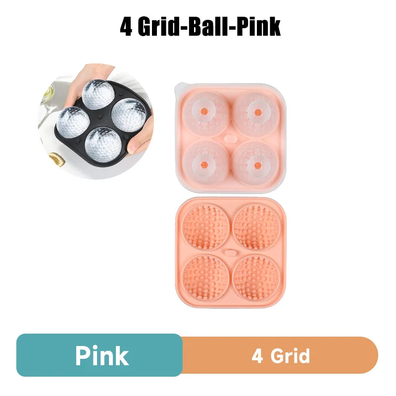 Moule à glaçons rond en silicone pour golf, spécial whisky, 4 grilles de golf, ustensiles de cuisine