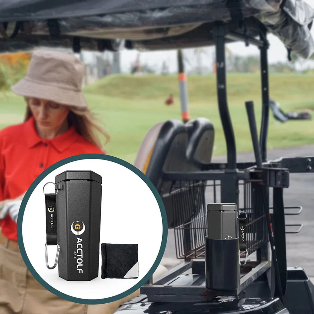 Machine de nettoyage de balles de golf avec serviette, porte-gobelet réutilisable, sac de golf portable, accessoires de nettoyage pour chariot, cadeau