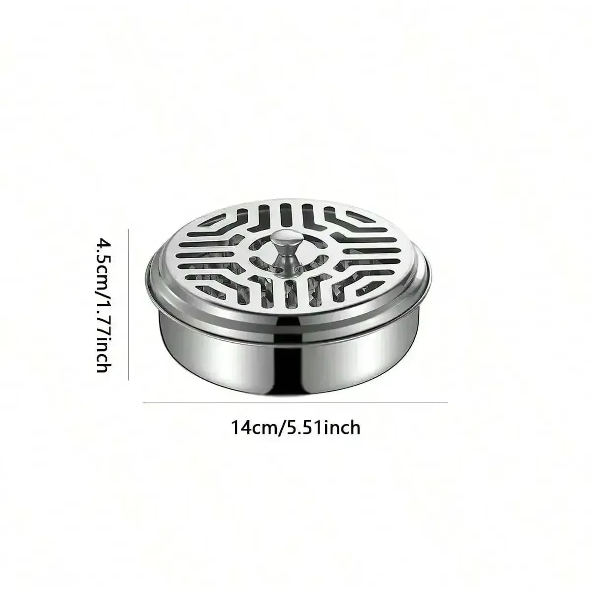 Stainless Steel Mosquito Coil Tray With Cover Large Portable Mosquito Coil Holder Box Mosquito Incense Coil Home Office Camping
