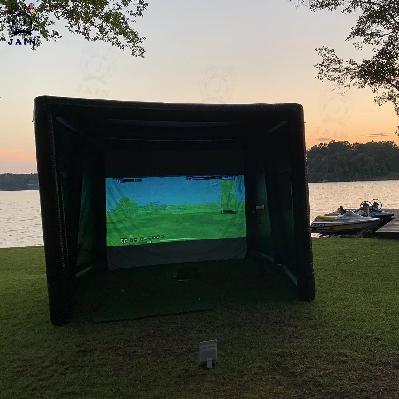 Cage d'entraînement de golf portable, simulateur de golf gonflable, tente de tir avec projecteur et pompe, pour sports de plein air