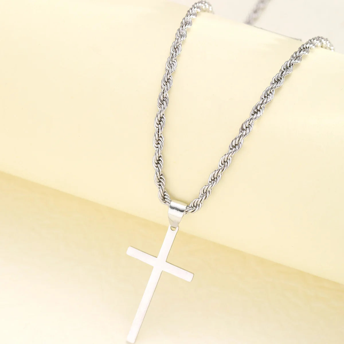 New Stainless Steel Cross Pendant Necklace for Men Women Minimalist Gold Color Jewelry Male Female Necklaces Chokers Gifts