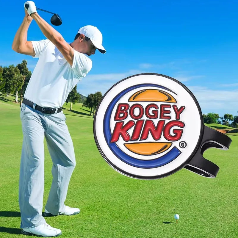 Bogey Ball King Pinces à chapeau de golf créatives, marqueur de balle de golf magnétique, pince à casquette, bijoux décoratifs tendance, cadeau pour les amateurs de golf